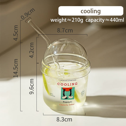 Suquila Cartoon Glass Straw Cup™