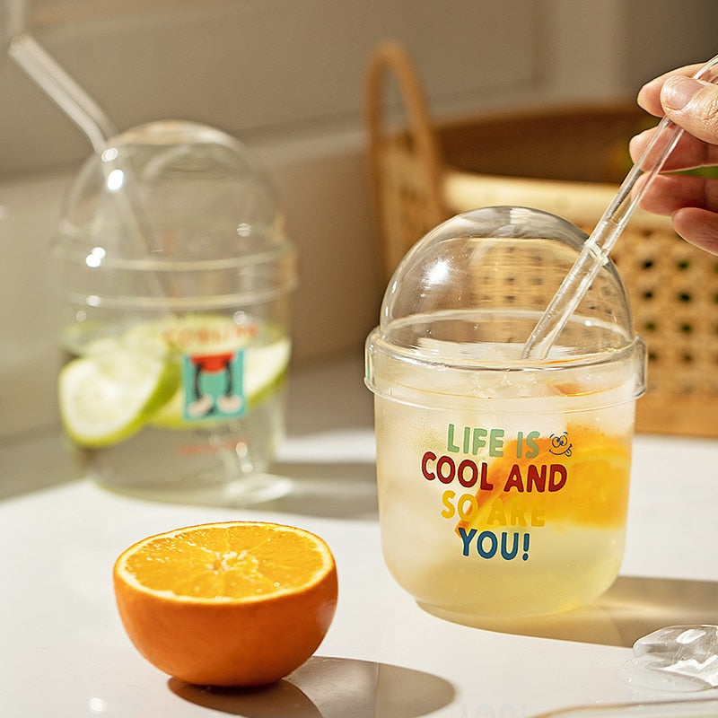 Suquila Cartoon Glass Straw Cup™