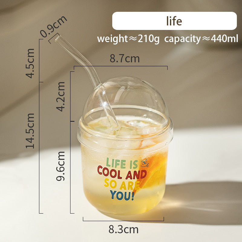 Suquila Cartoon Glass Straw Cup™