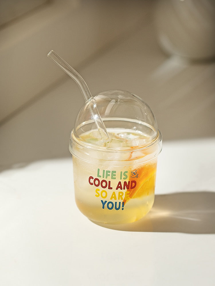 Suquila Cartoon Glass Straw Cup™
