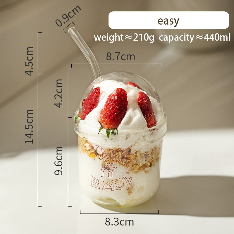 Suquila Cartoon Glass Straw Cup™