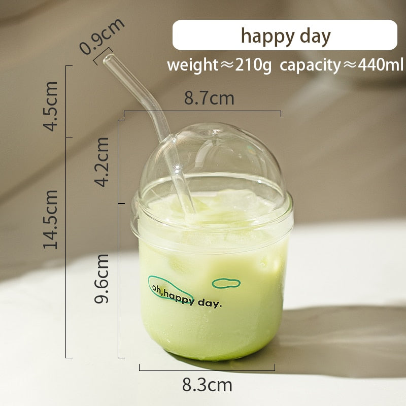 Suquila Cartoon Glass Straw Cup™