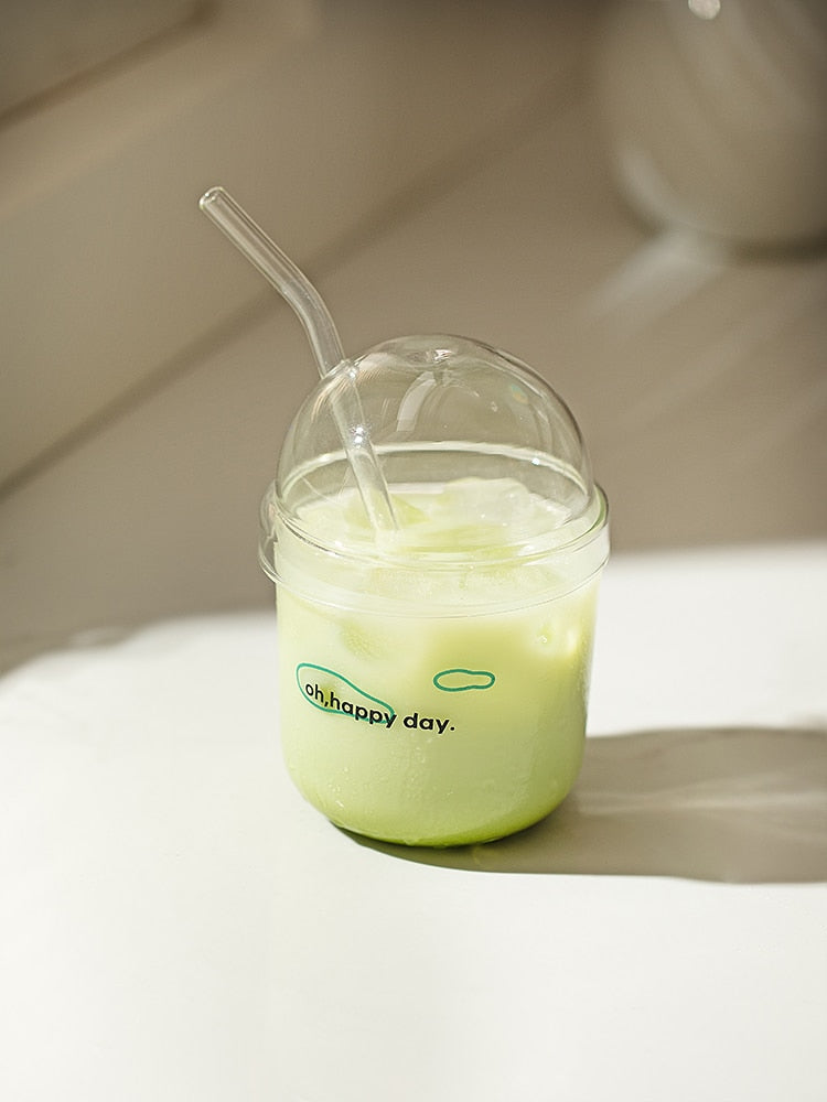 Suquila Cartoon Glass Straw Cup™