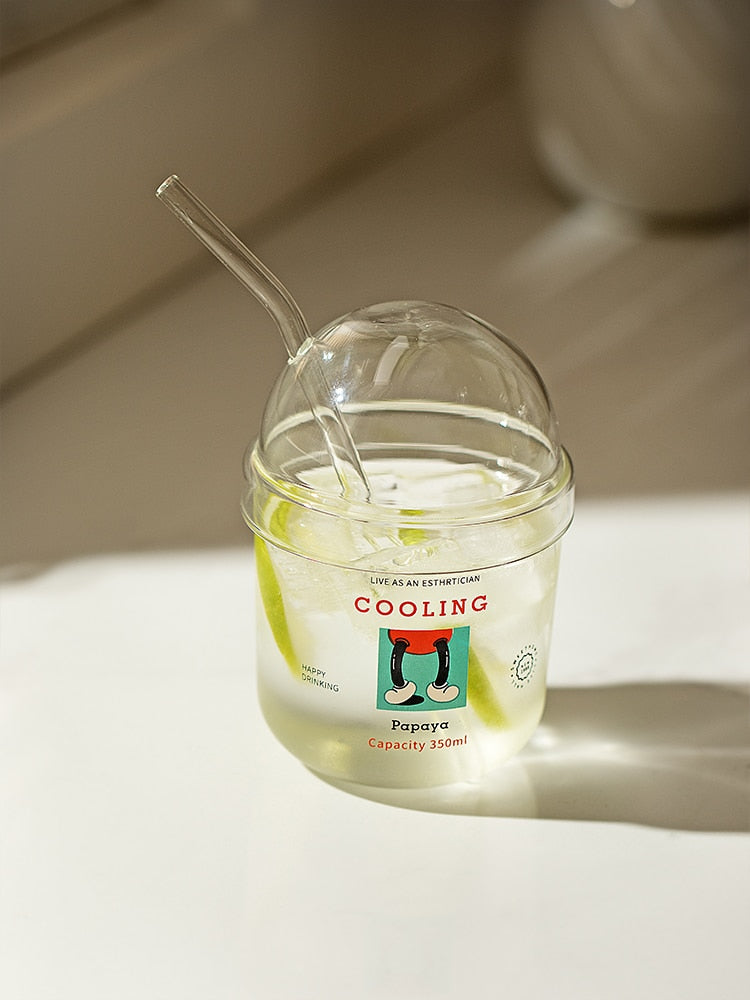 Suquila Cartoon Glass Straw Cup™